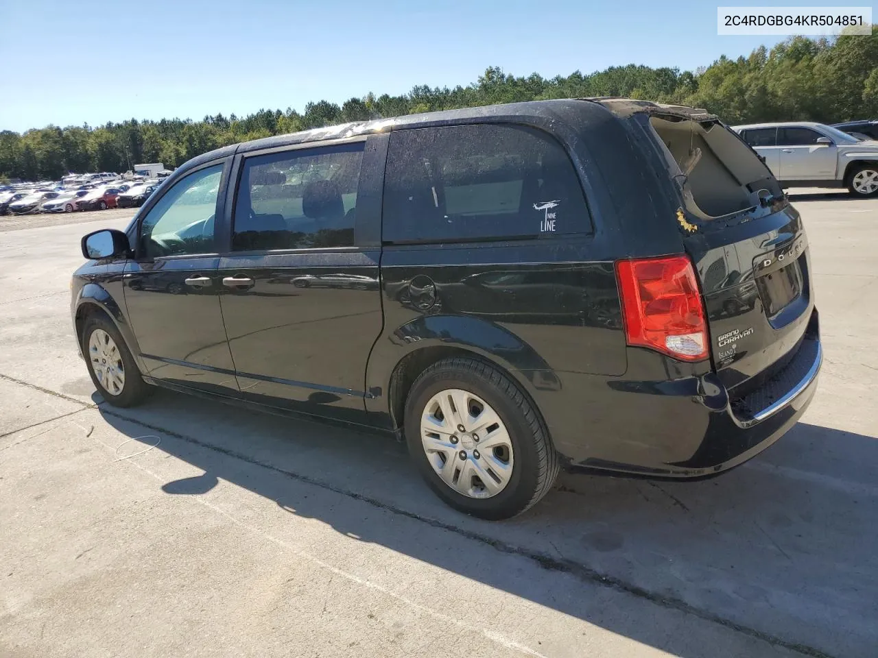 2019 Dodge Grand Caravan Se VIN: 2C4RDGBG4KR504851 Lot: 75605624