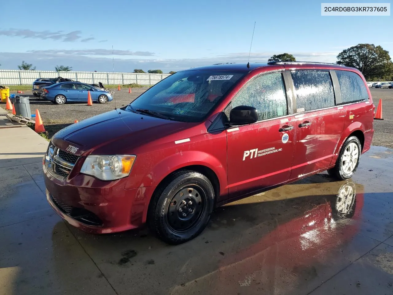 2019 Dodge Grand Caravan Se VIN: 2C4RDGBG3KR737605 Lot: 75678574