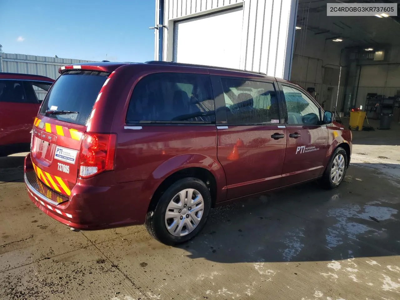 2019 Dodge Grand Caravan Se VIN: 2C4RDGBG3KR737605 Lot: 75678574