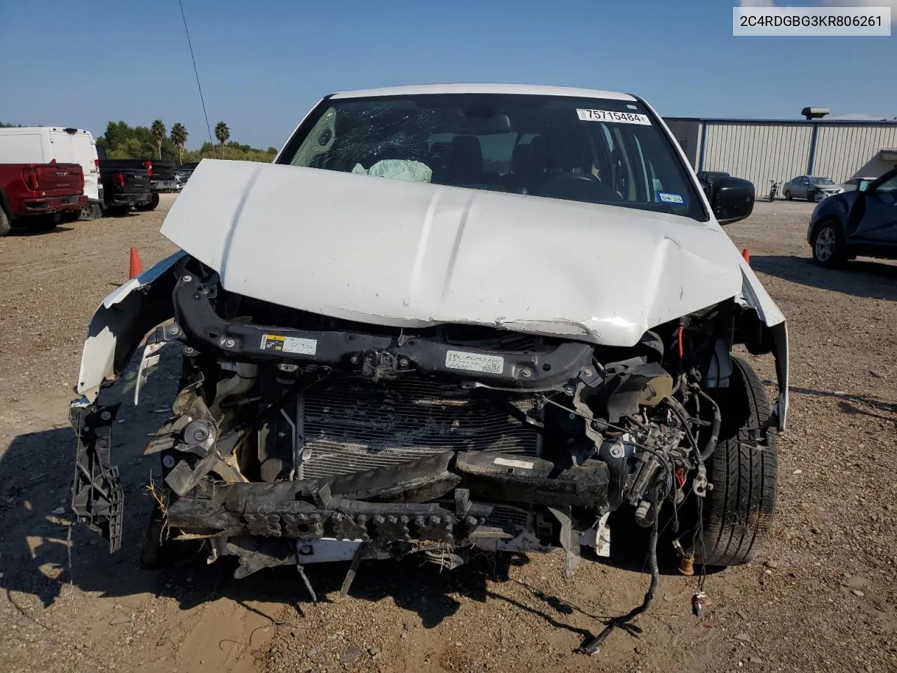 2019 Dodge Grand Caravan Se VIN: 2C4RDGBG3KR806261 Lot: 75715484