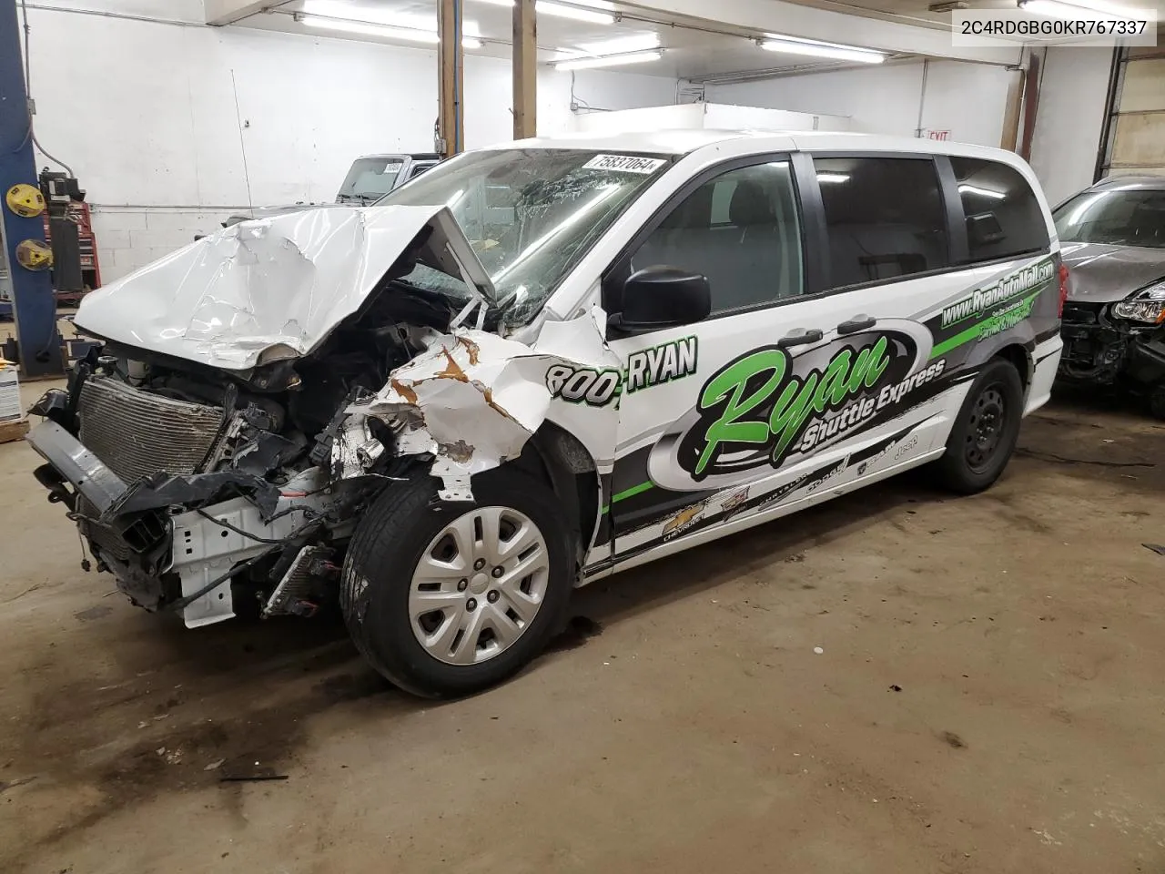 2019 Dodge Grand Caravan Se VIN: 2C4RDGBG0KR767337 Lot: 75837064