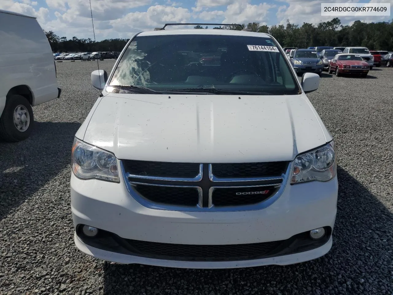 2019 Dodge Grand Caravan Sxt VIN: 2C4RDGCG0KR774609 Lot: 76144104