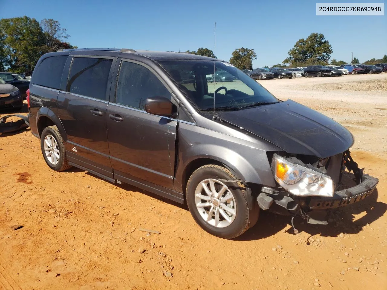 2019 Dodge Grand Caravan Sxt VIN: 2C4RDGCG7KR690948 Lot: 77139934