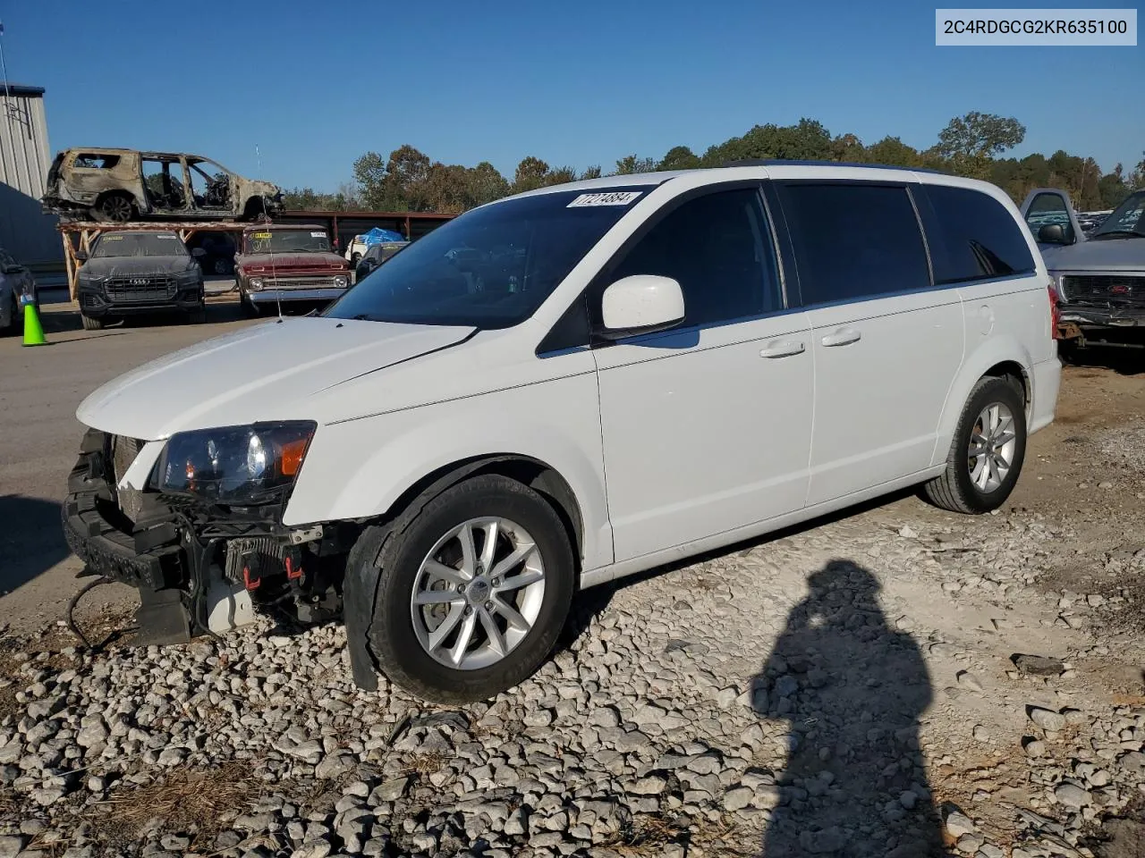 2019 Dodge Grand Caravan Sxt VIN: 2C4RDGCG2KR635100 Lot: 77274884