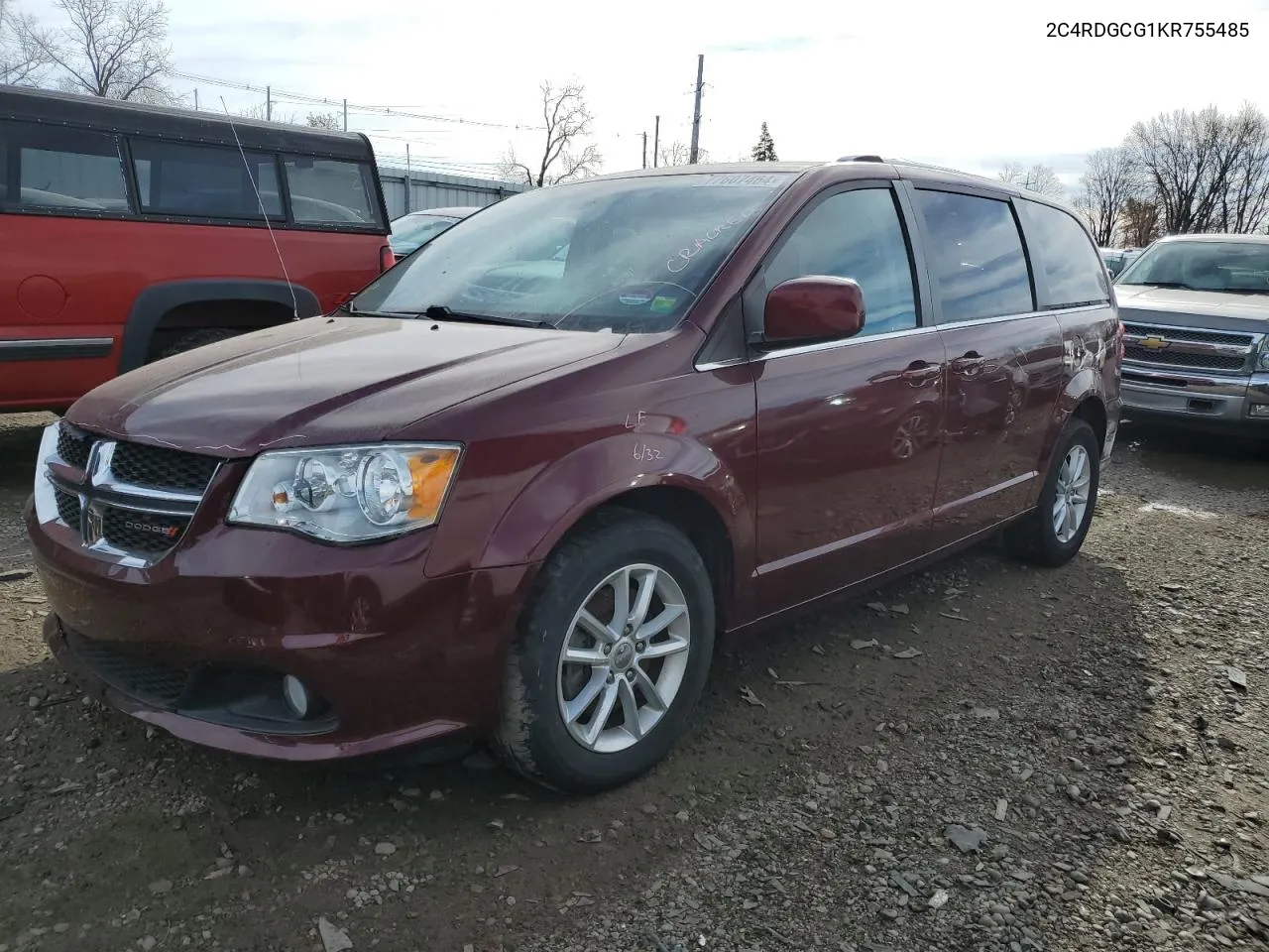 2019 Dodge Grand Caravan Sxt VIN: 2C4RDGCG1KR755485 Lot: 77607464