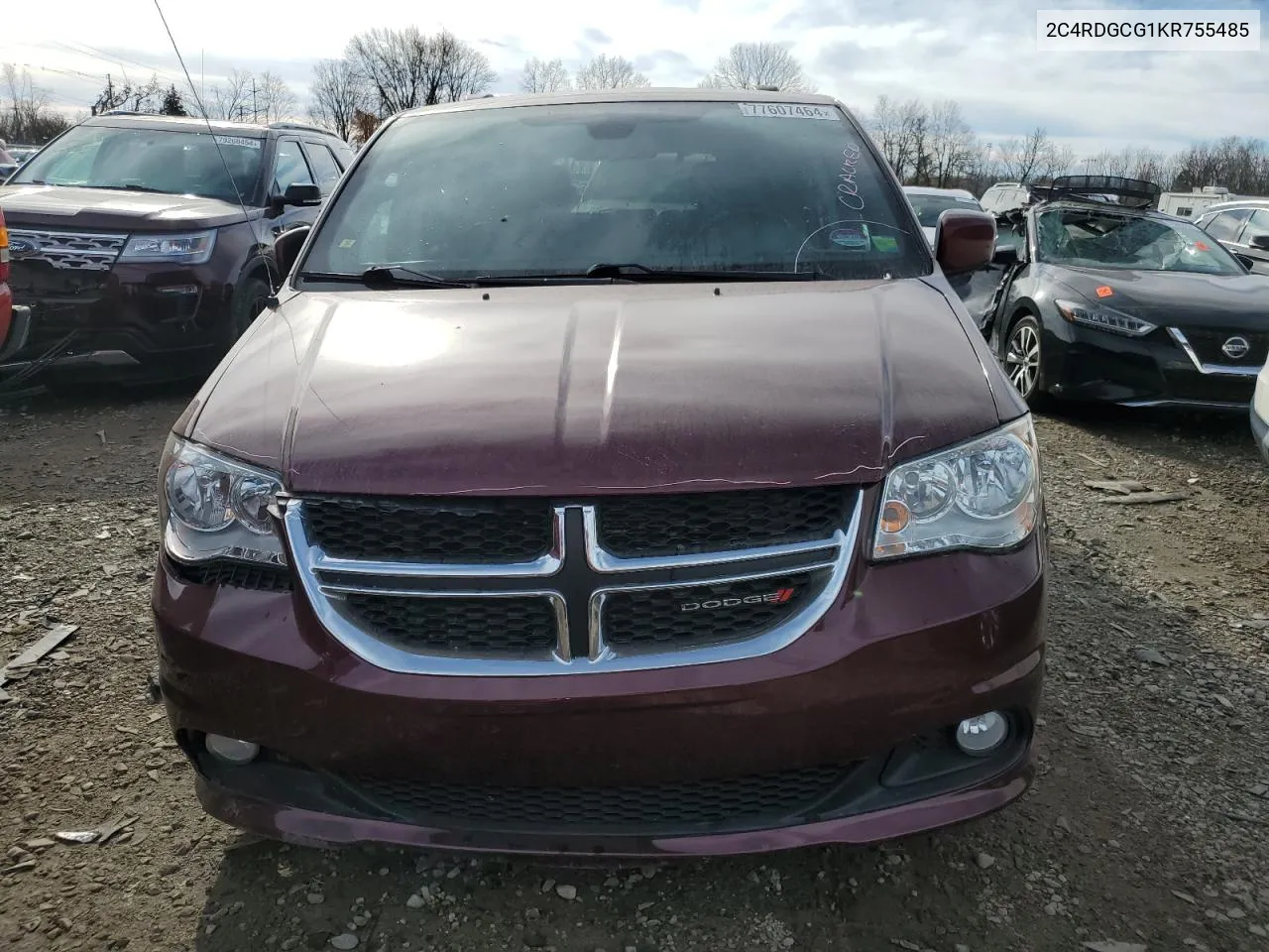 2019 Dodge Grand Caravan Sxt VIN: 2C4RDGCG1KR755485 Lot: 77607464