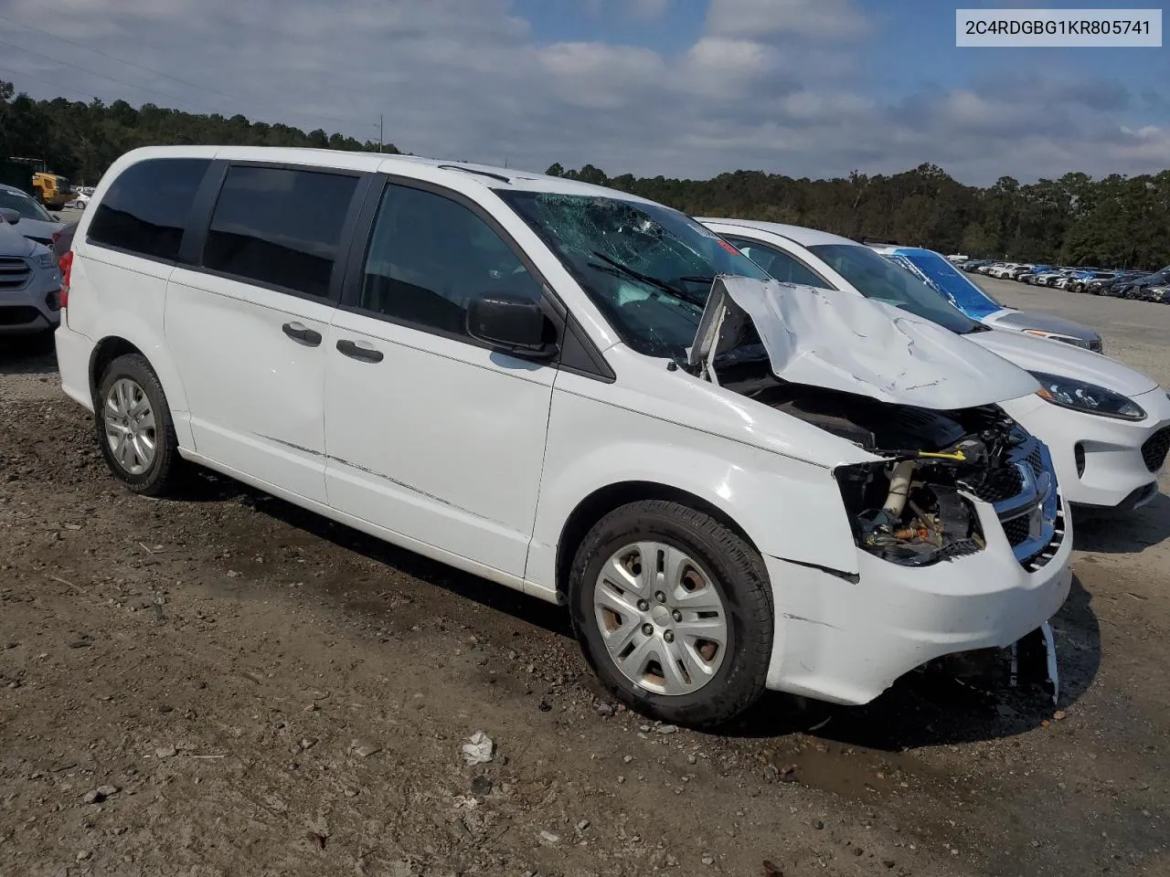 2019 Dodge Grand Caravan Se VIN: 2C4RDGBG1KR805741 Lot: 77734204