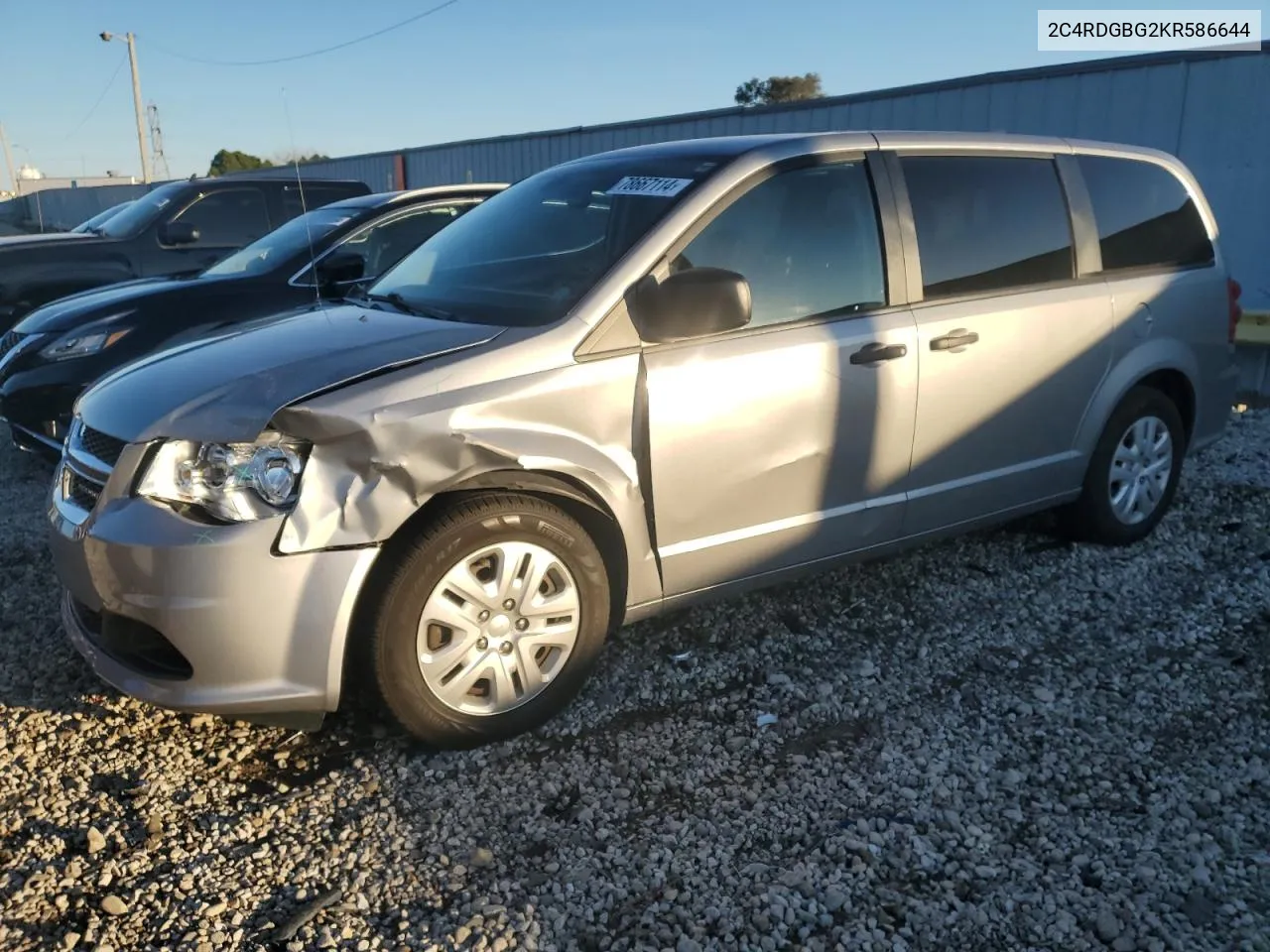 2019 Dodge Grand Caravan Se VIN: 2C4RDGBG2KR586644 Lot: 78667114