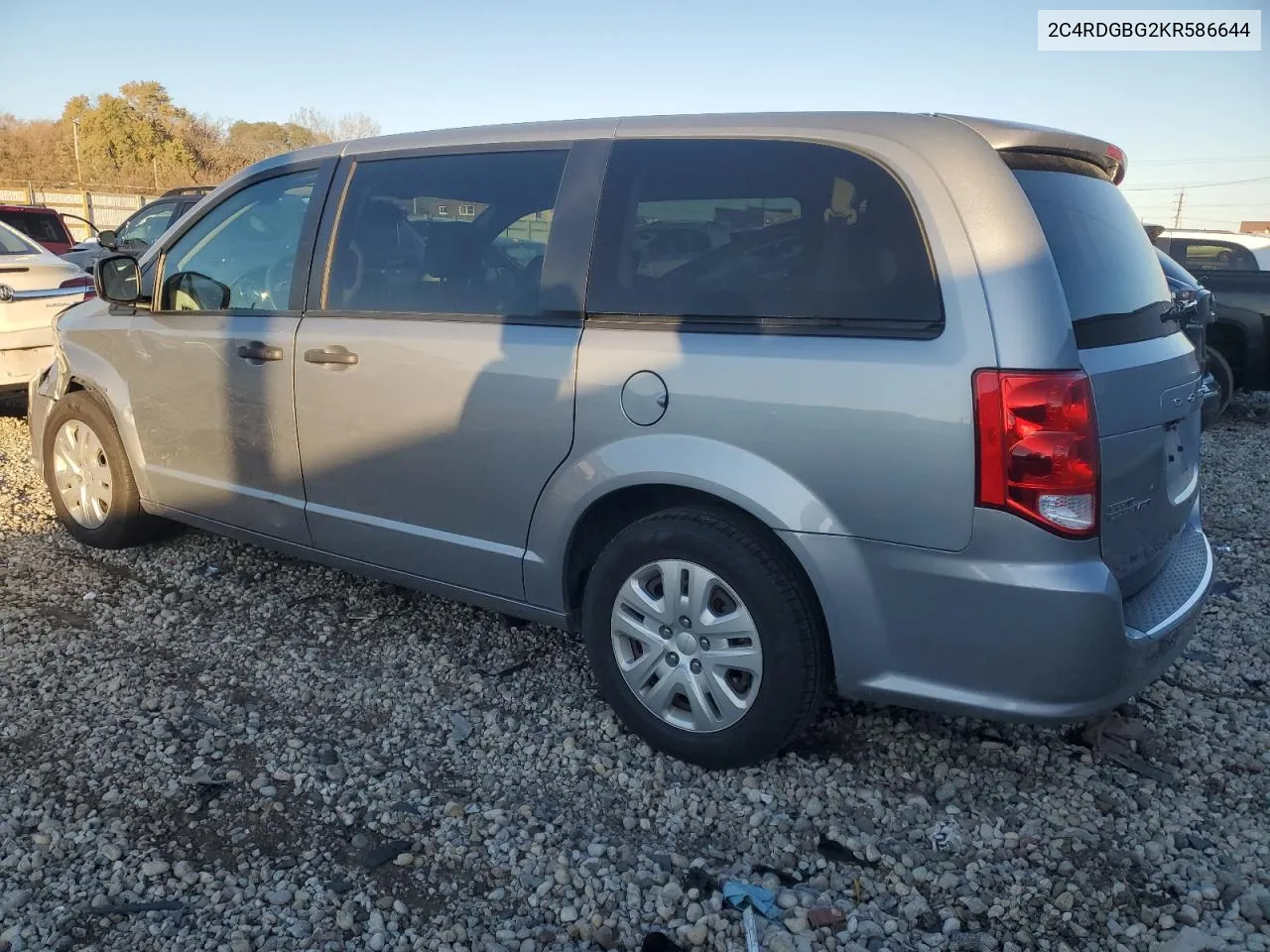 2019 Dodge Grand Caravan Se VIN: 2C4RDGBG2KR586644 Lot: 78667114