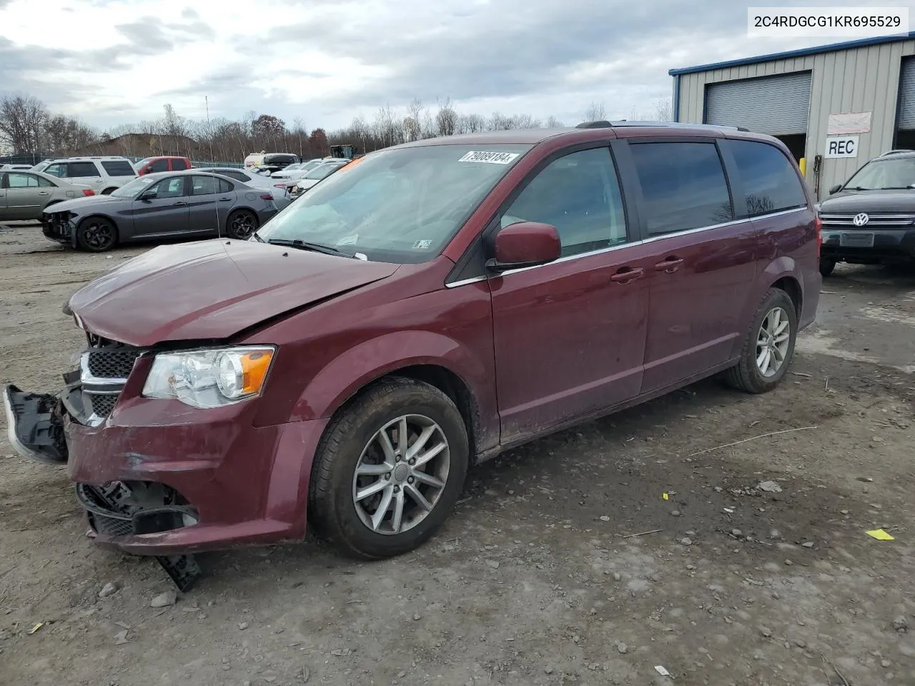 2019 Dodge Grand Caravan Sxt VIN: 2C4RDGCG1KR695529 Lot: 79089184