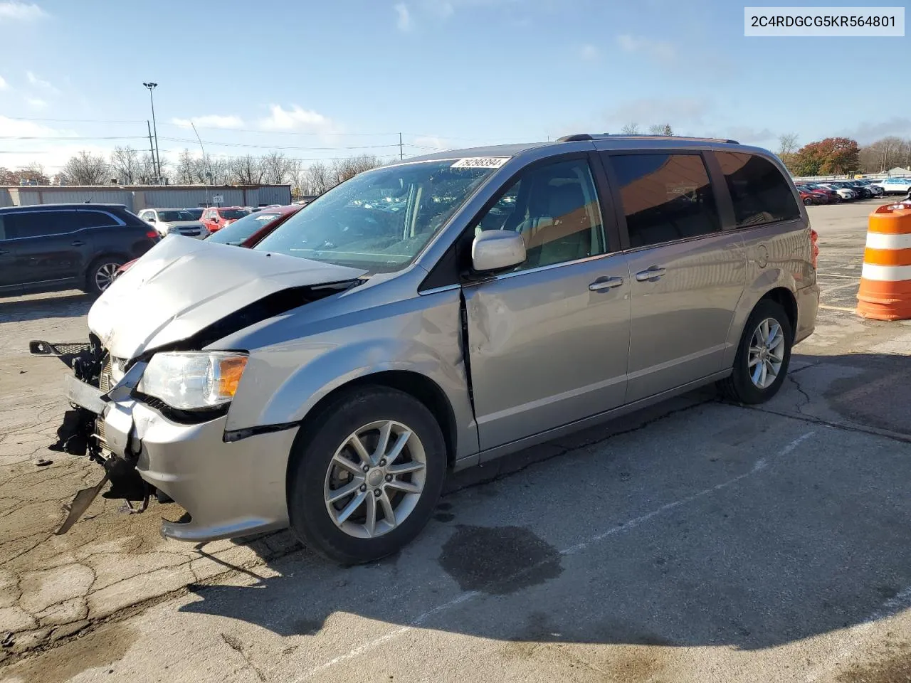 2019 Dodge Grand Caravan Sxt VIN: 2C4RDGCG5KR564801 Lot: 79298394