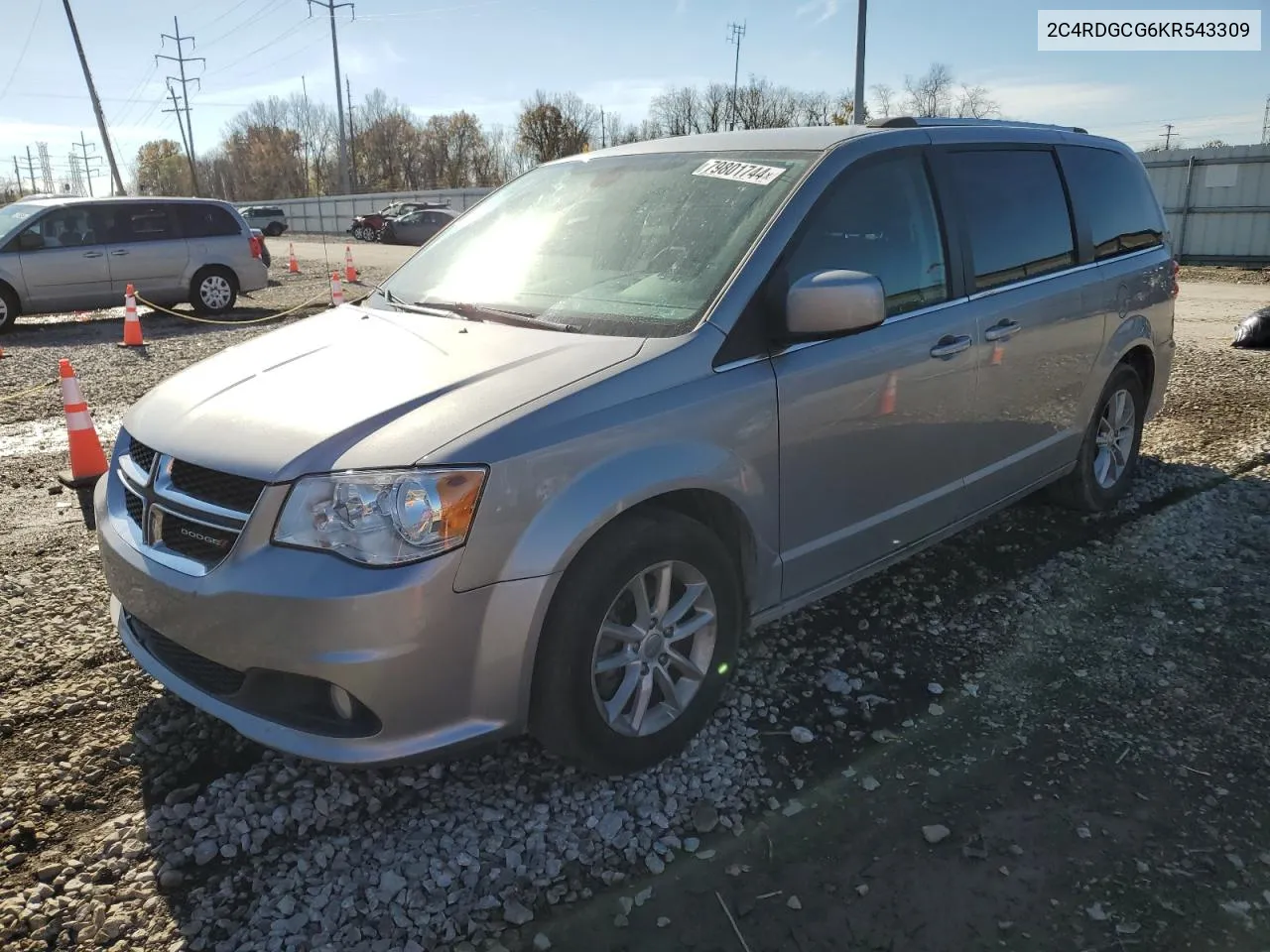 2019 Dodge Grand Caravan Sxt VIN: 2C4RDGCG6KR543309 Lot: 79801744