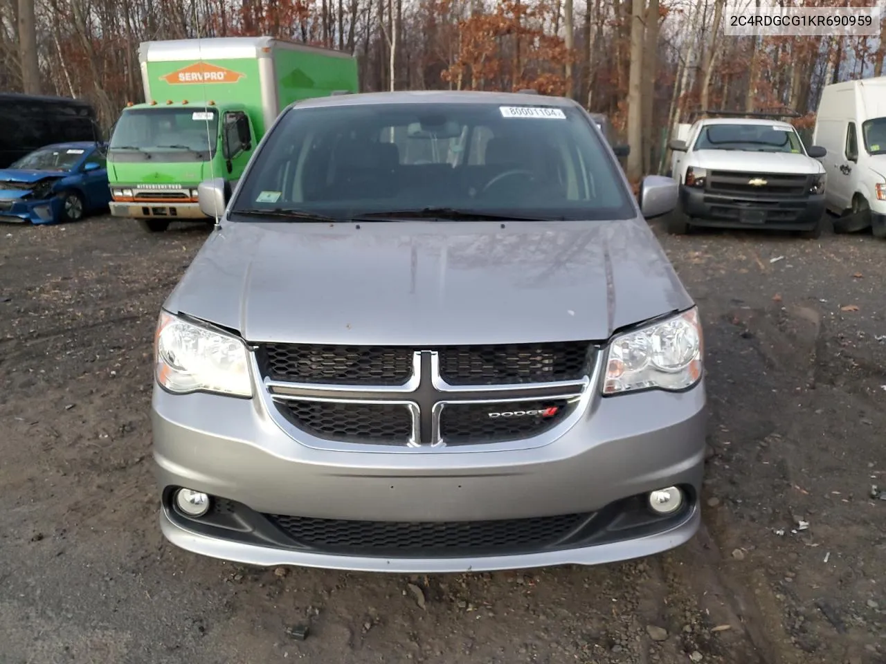 2019 Dodge Grand Caravan Sxt VIN: 2C4RDGCG1KR690959 Lot: 80001104