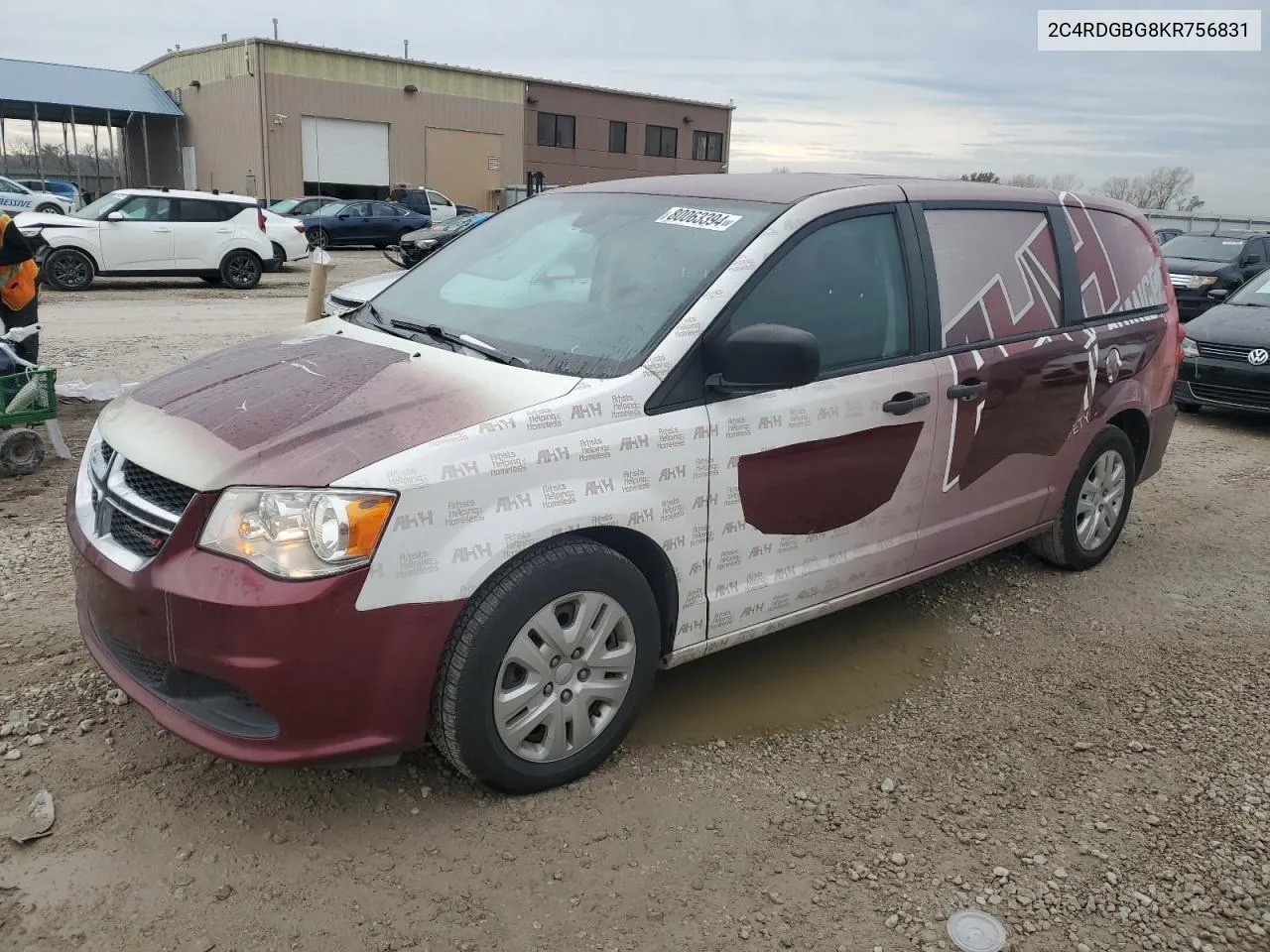 2019 Dodge Grand Caravan Se VIN: 2C4RDGBG8KR756831 Lot: 80063394