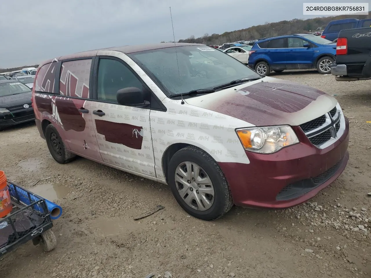 2019 Dodge Grand Caravan Se VIN: 2C4RDGBG8KR756831 Lot: 80063394