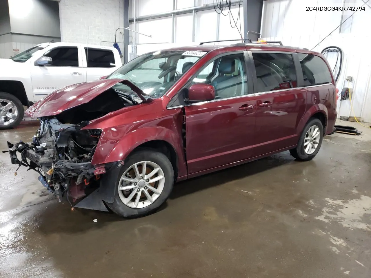 2019 Dodge Grand Caravan Sxt VIN: 2C4RDGCG4KR742794 Lot: 80304624