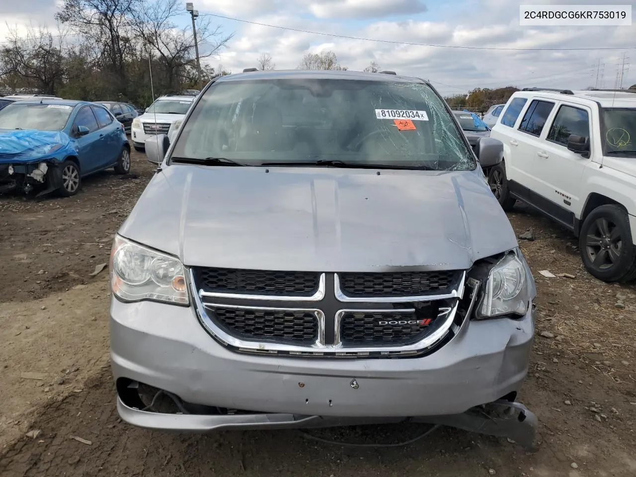 2019 Dodge Grand Caravan Sxt VIN: 2C4RDGCG6KR753019 Lot: 81092034