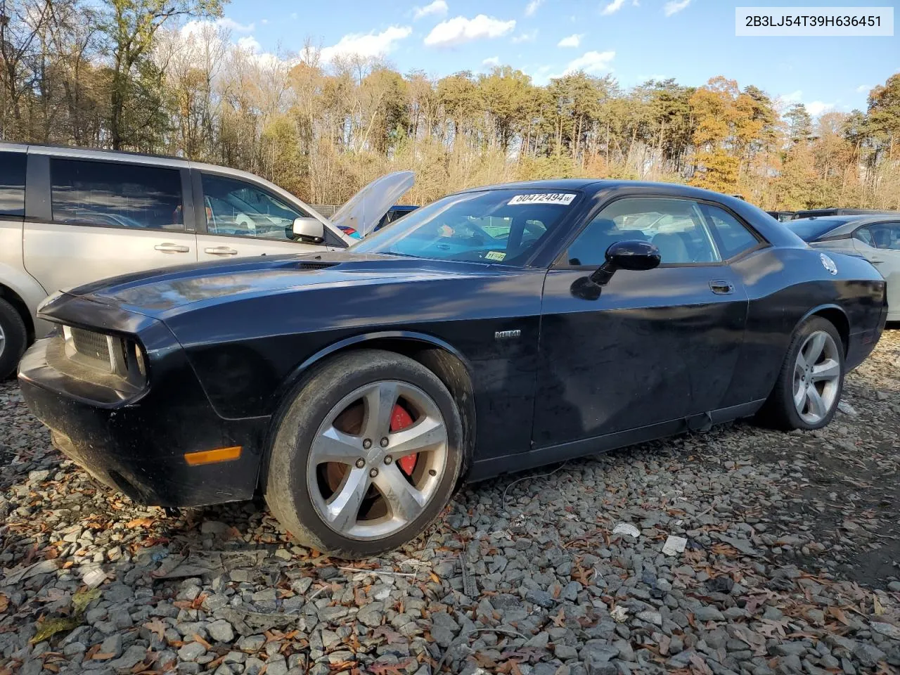 2009 Dodge Challenger R/T VIN: 2B3LJ54T39H636451 Lot: 80472494