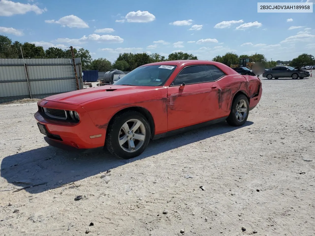 2010 Dodge Challenger Se VIN: 2B3CJ4DV3AH189958 Lot: 74422104