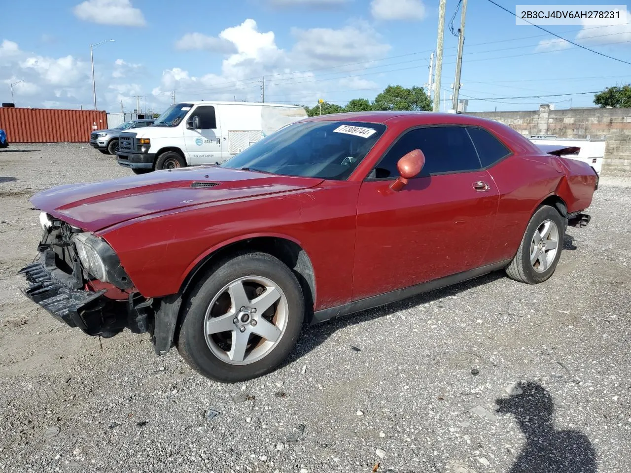 2B3CJ4DV6AH278231 2010 Dodge Challenger Se