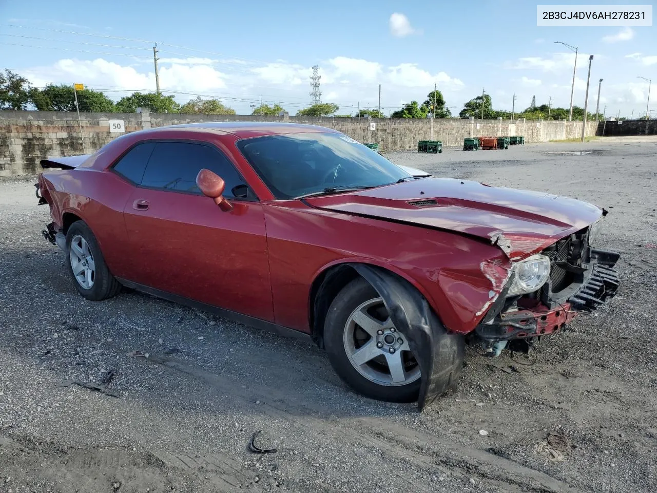 2B3CJ4DV6AH278231 2010 Dodge Challenger Se