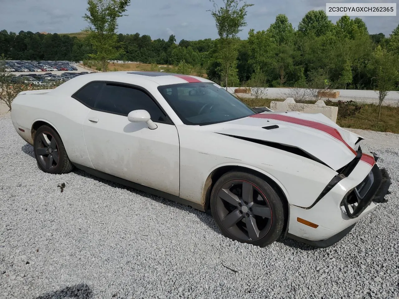 2012 Dodge Challenger Sxt VIN: 2C3CDYAGXCH262365 Lot: 59751384