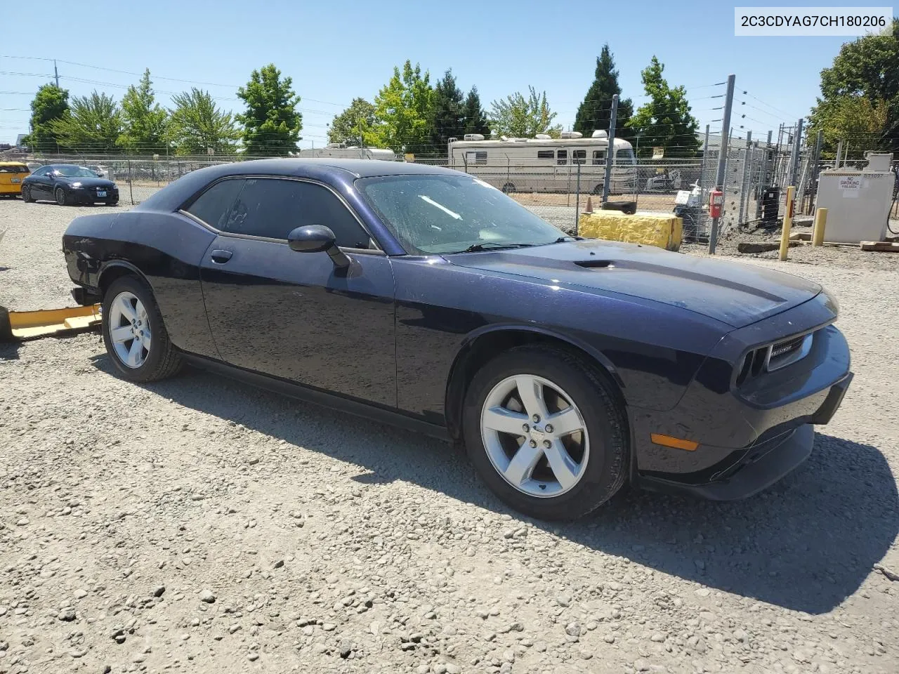 2C3CDYAG7CH180206 2012 Dodge Challenger Sxt