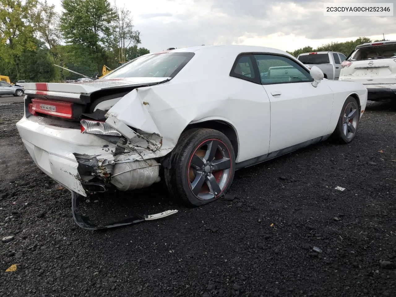 2012 Dodge Challenger Sxt VIN: 2C3CDYAG0CH252346 Lot: 69018224