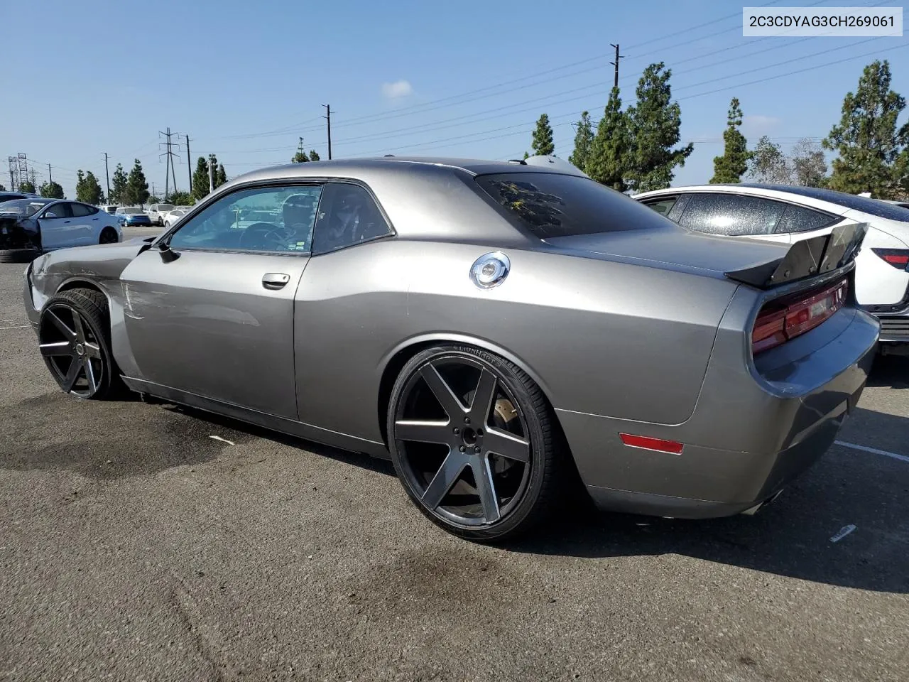 2C3CDYAG3CH269061 2012 Dodge Challenger Sxt