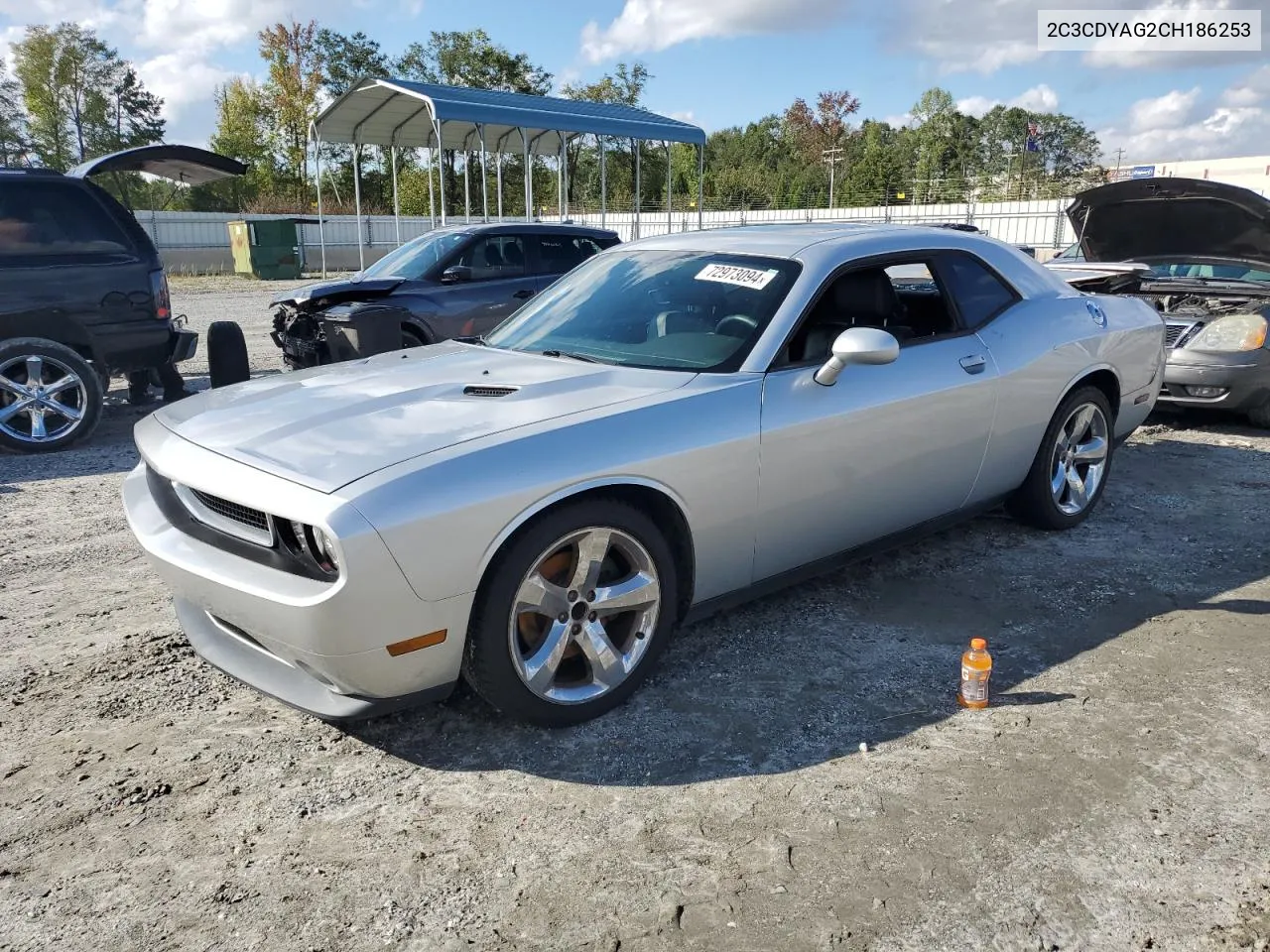 2012 Dodge Challenger Sxt VIN: 2C3CDYAG2CH186253 Lot: 72973094