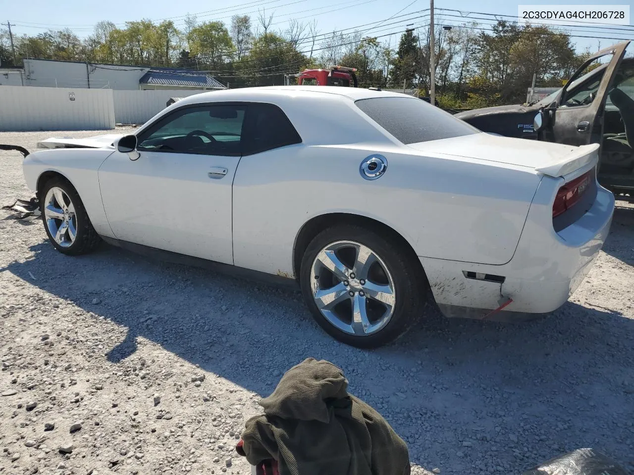 2012 Dodge Challenger Sxt VIN: 2C3CDYAG4CH206728 Lot: 74813574