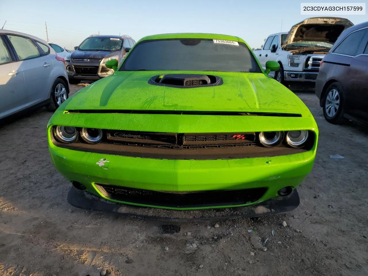 2012 Dodge Challenger Sxt VIN: 2C3CDYAG3CH157599 Lot: 75363604