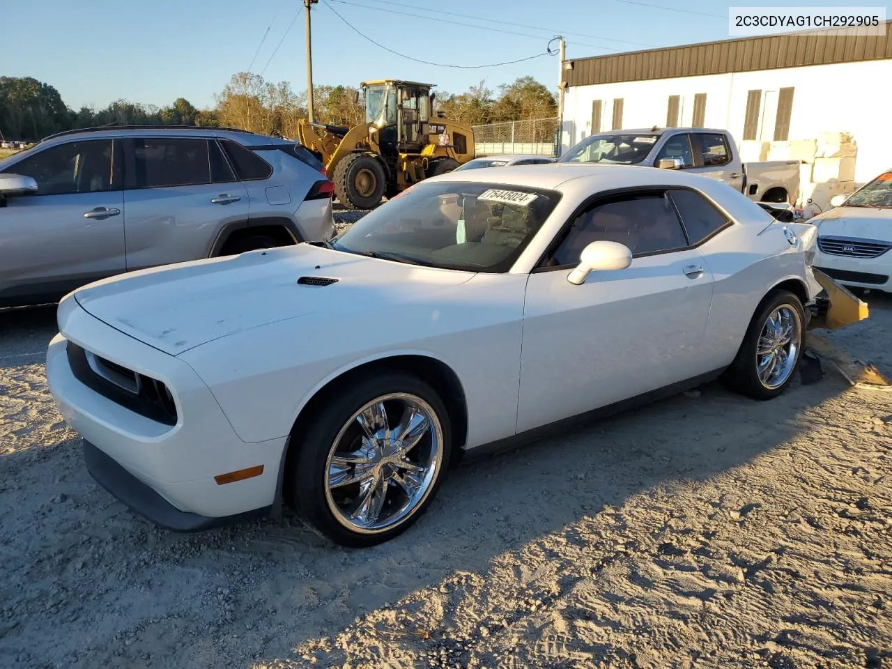 2C3CDYAG1CH292905 2012 Dodge Challenger Sxt