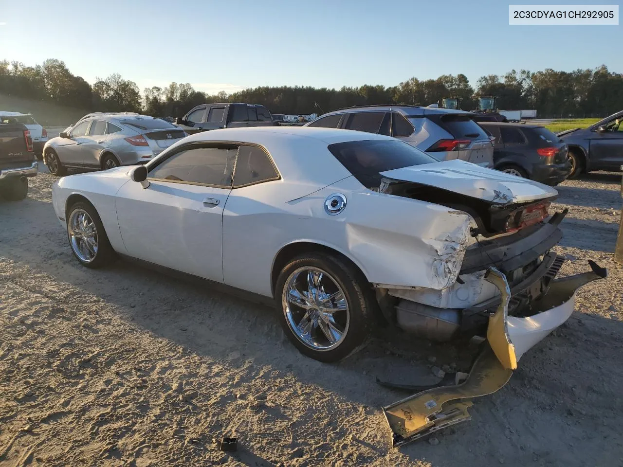 2012 Dodge Challenger Sxt VIN: 2C3CDYAG1CH292905 Lot: 75445024