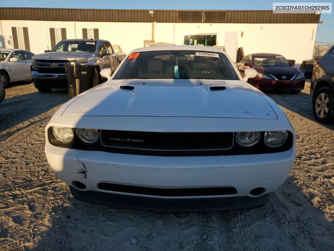 2C3CDYAG1CH292905 2012 Dodge Challenger Sxt