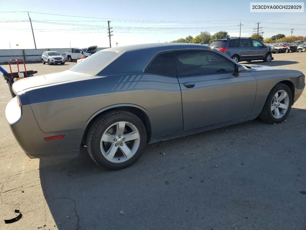 2C3CDYAG0CH228029 2012 Dodge Challenger Sxt