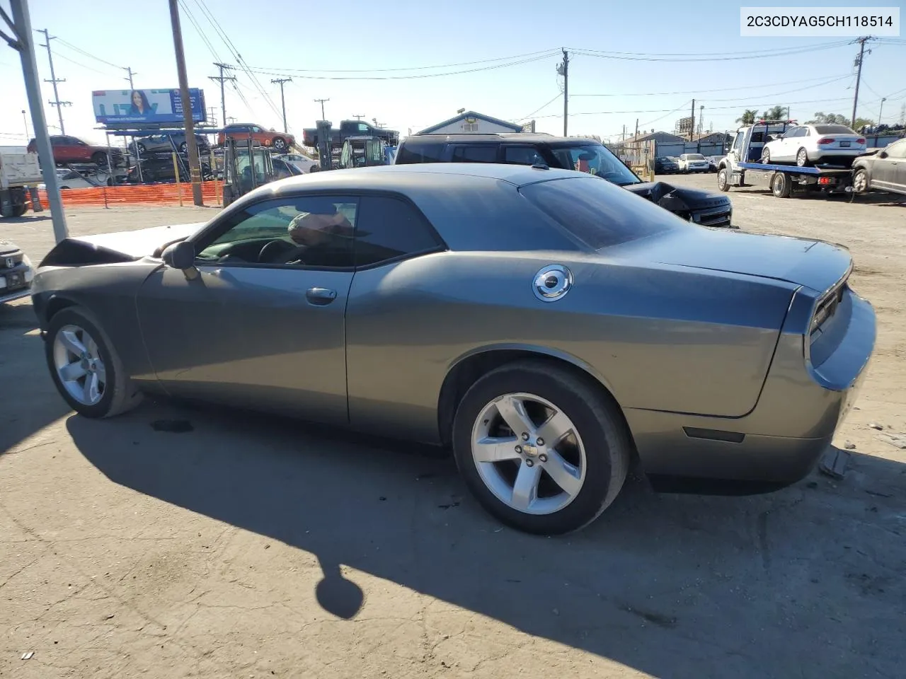 2012 Dodge Challenger Sxt VIN: 2C3CDYAG5CH118514 Lot: 78102174