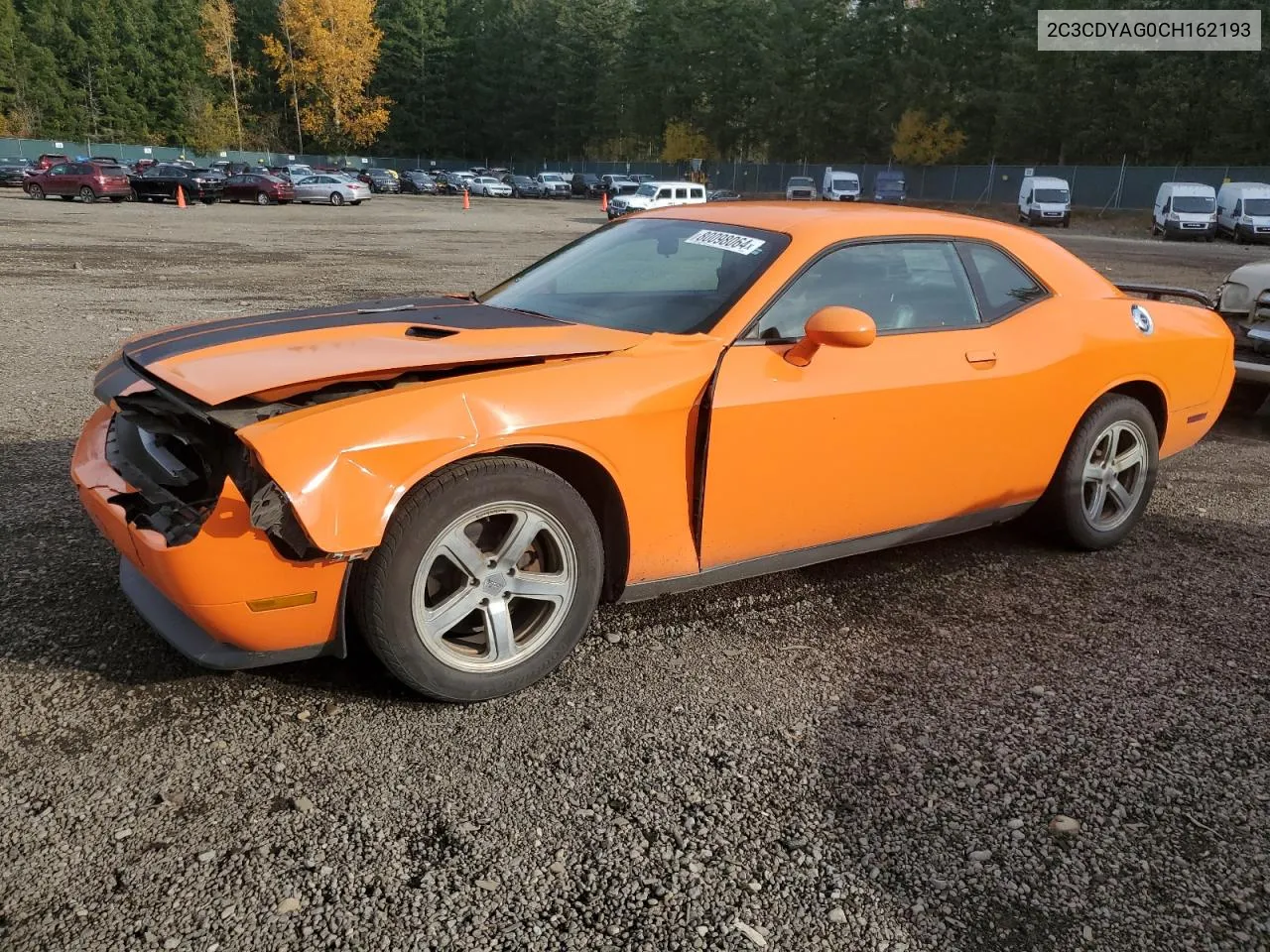 2012 Dodge Challenger Sxt VIN: 2C3CDYAG0CH162193 Lot: 80098064