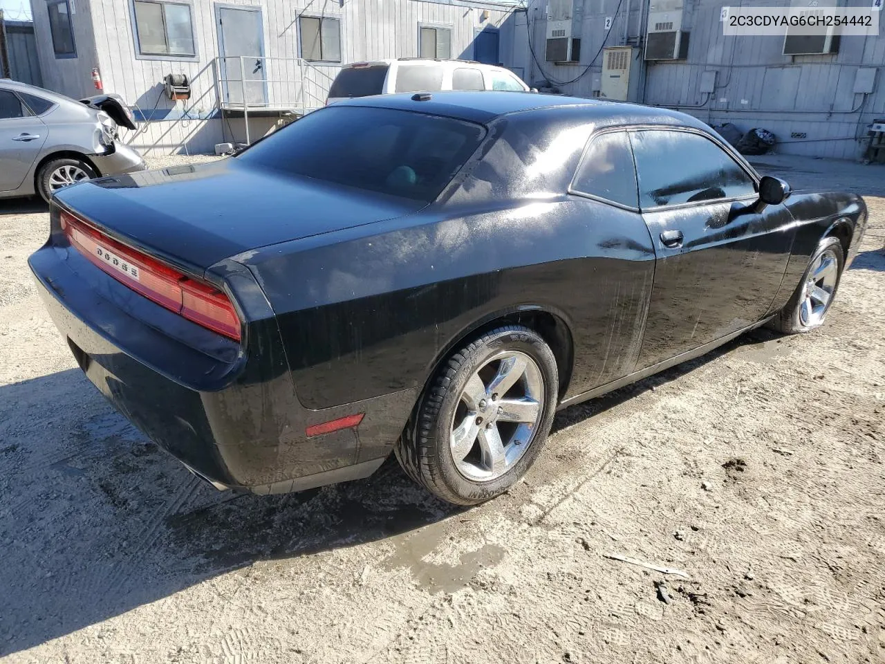 2012 Dodge Challenger Sxt VIN: 2C3CDYAG6CH254442 Lot: 80361104