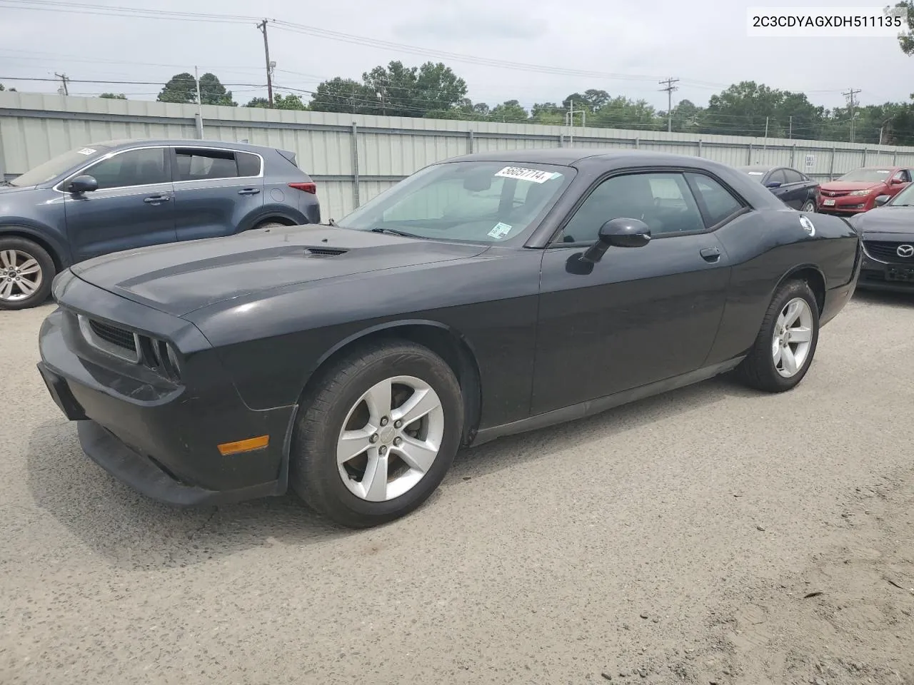 2C3CDYAGXDH511135 2013 Dodge Challenger Sxt