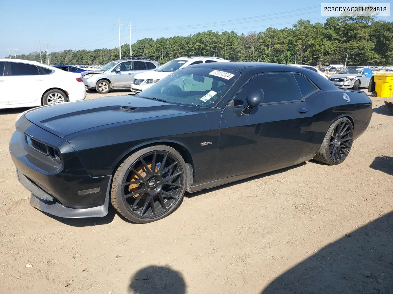 2014 Dodge Challenger Sxt VIN: 2C3CDYAG3EH224818 Lot: 72212324