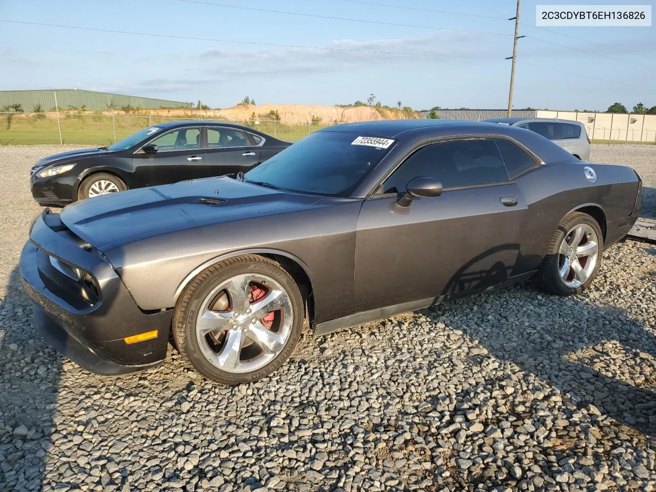 2014 Dodge Challenger R/T VIN: 2C3CDYBT6EH136826 Lot: 72355944