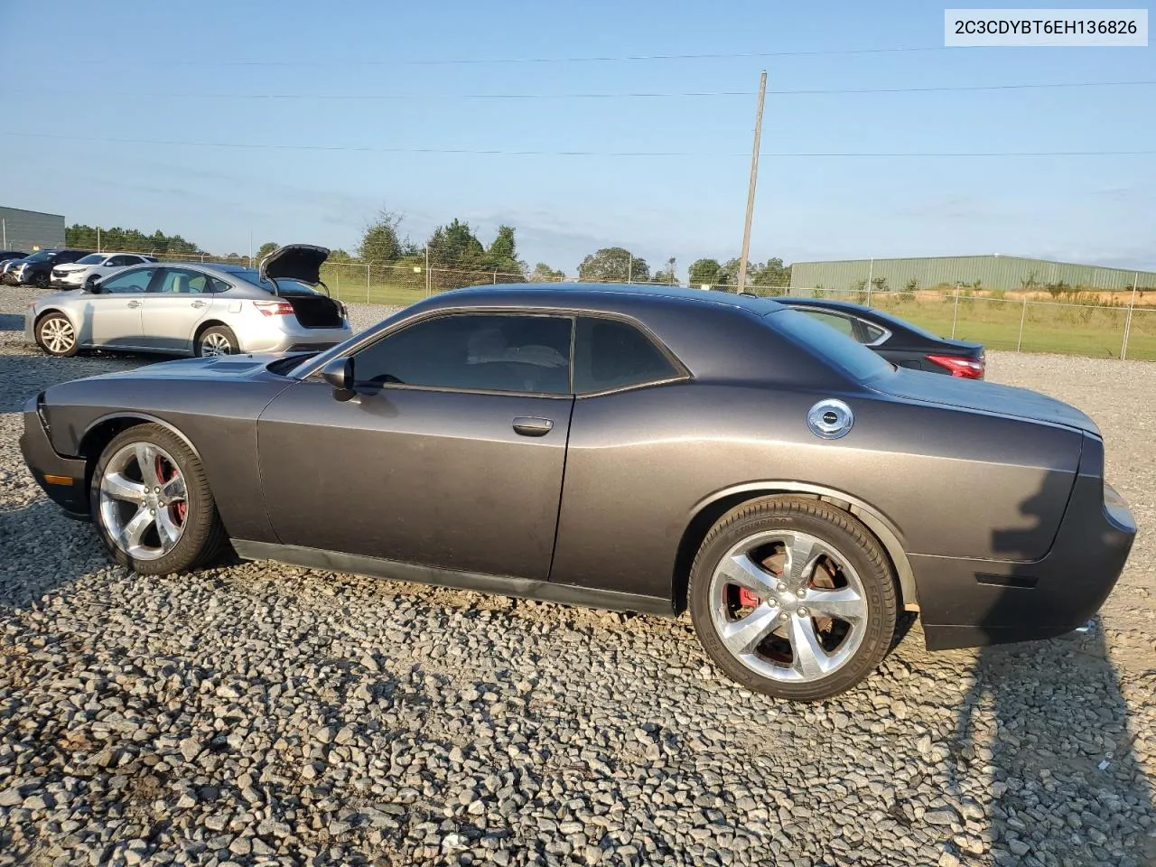 2014 Dodge Challenger R/T VIN: 2C3CDYBT6EH136826 Lot: 72355944