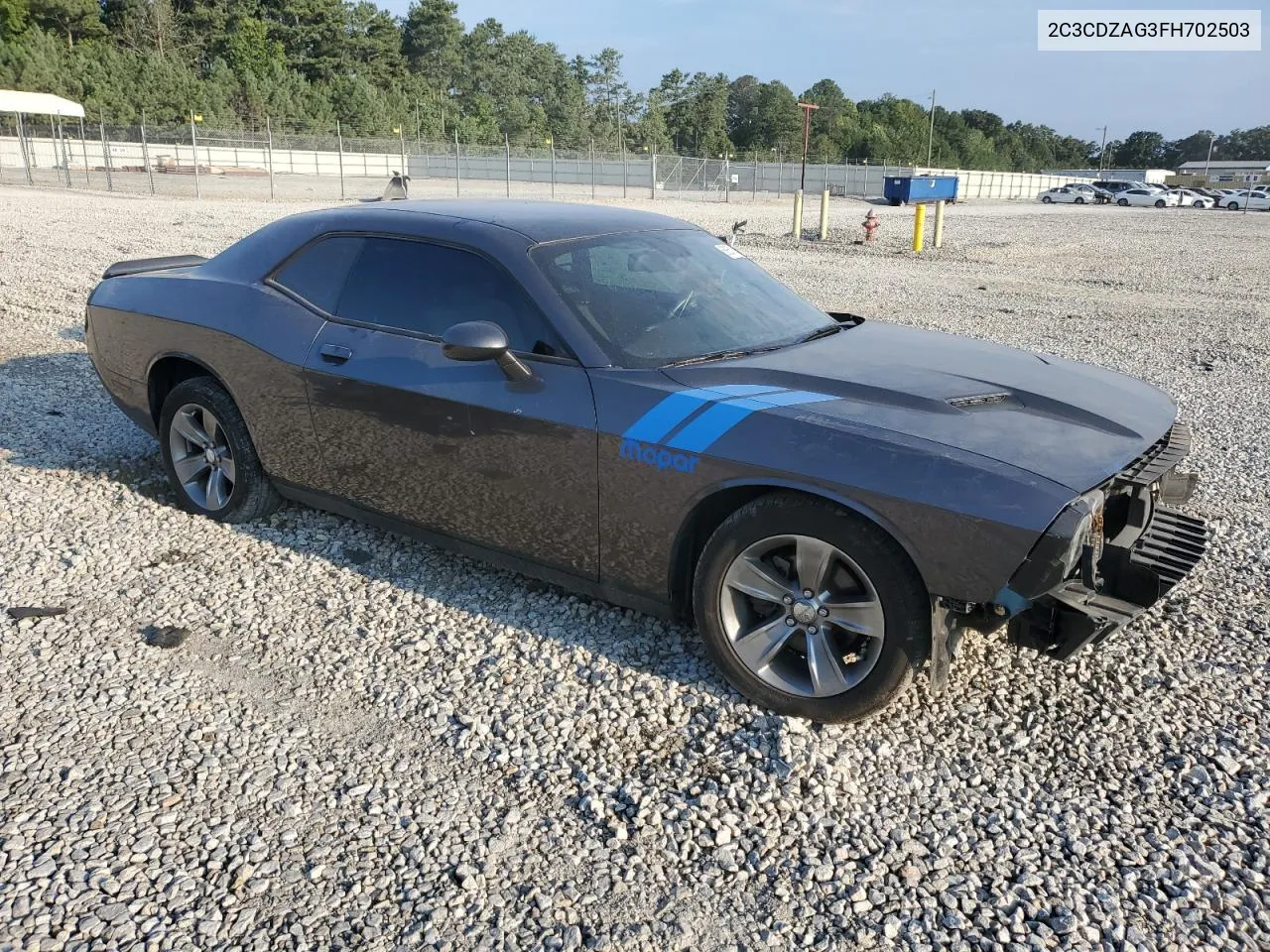 2015 Dodge Challenger Sxt VIN: 2C3CDZAG3FH702503 Lot: 68651194