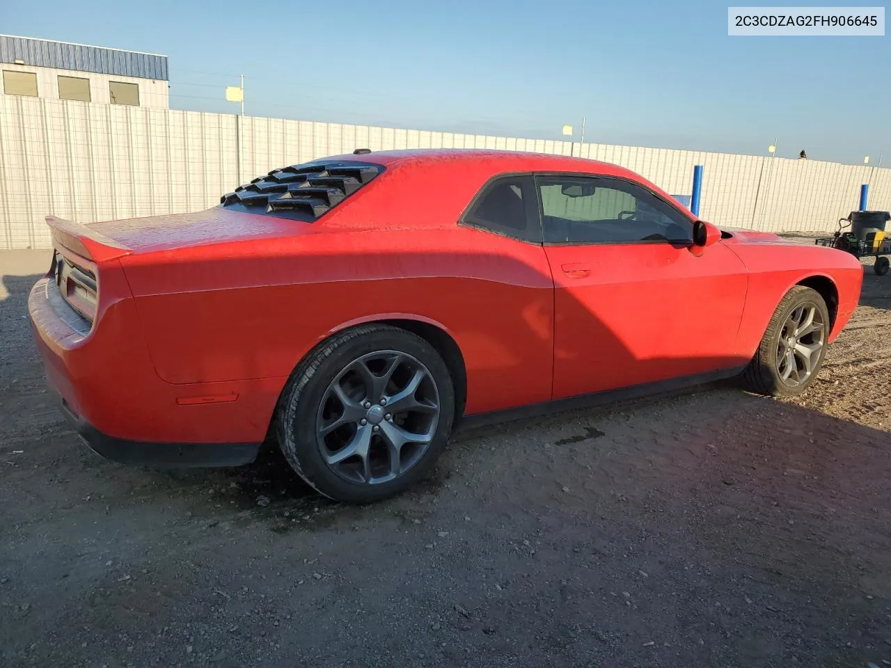 2015 Dodge Challenger Sxt VIN: 2C3CDZAG2FH906645 Lot: 70482954