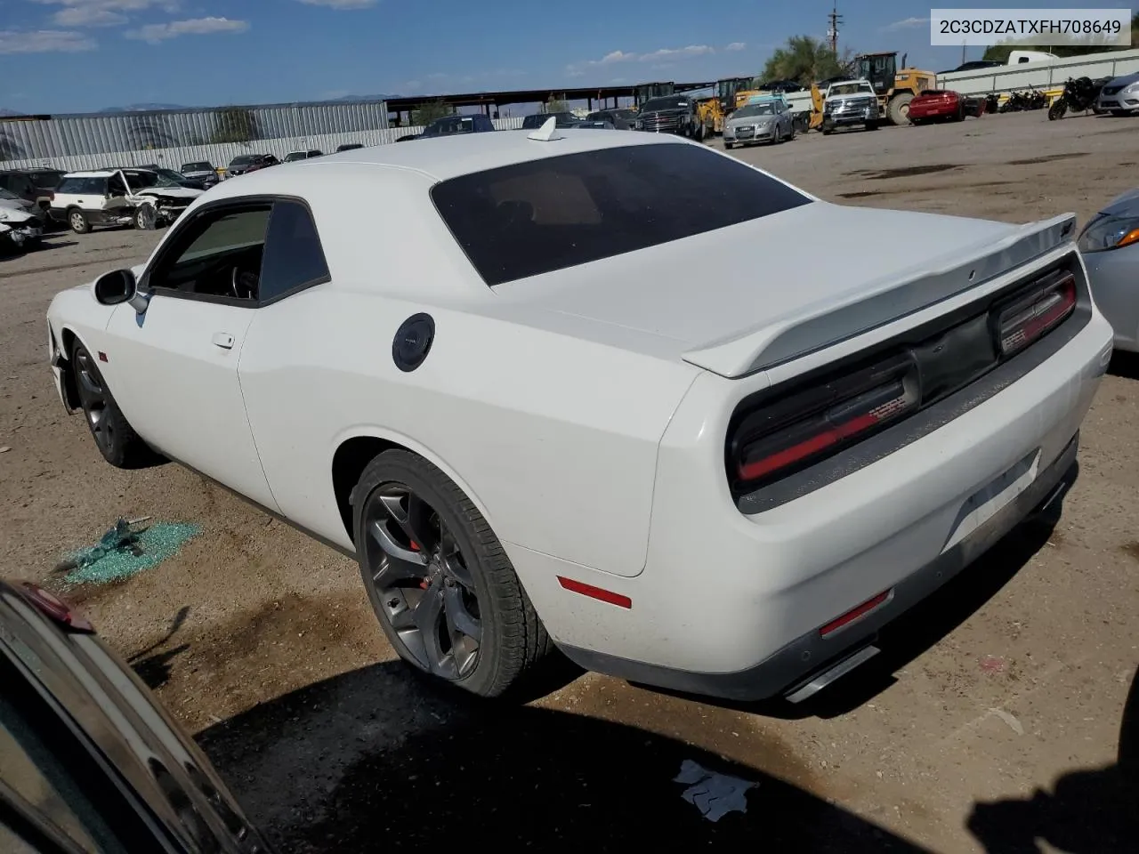 2015 Dodge Challenger Sxt VIN: 2C3CDZATXFH708649 Lot: 70843824