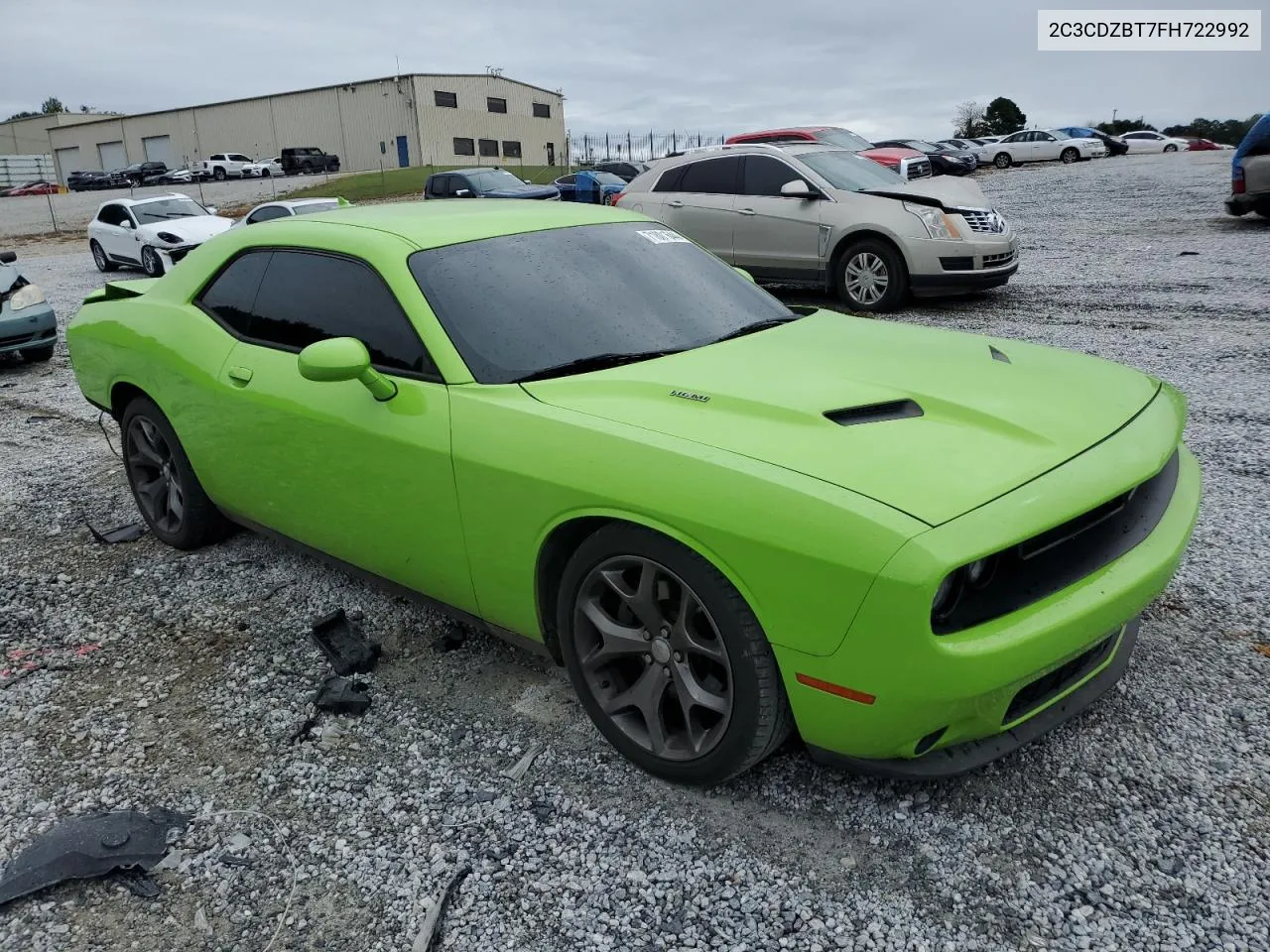 2015 Dodge Challenger Sxt Plus VIN: 2C3CDZBT7FH722992 Lot: 71801644