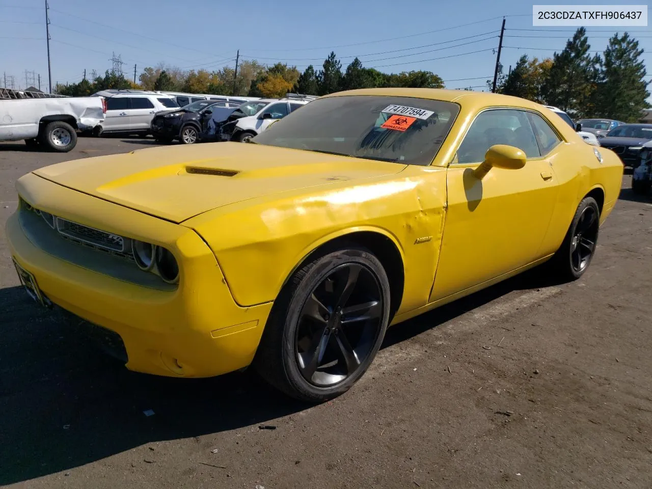 2015 Dodge Challenger Sxt VIN: 2C3CDZATXFH906437 Lot: 74707594