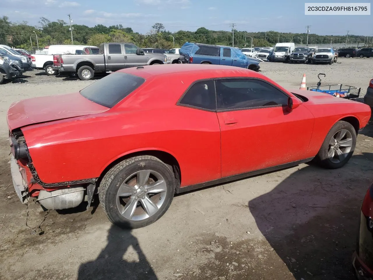 2015 Dodge Challenger Sxt VIN: 2C3CDZAG9FH816795 Lot: 75041754