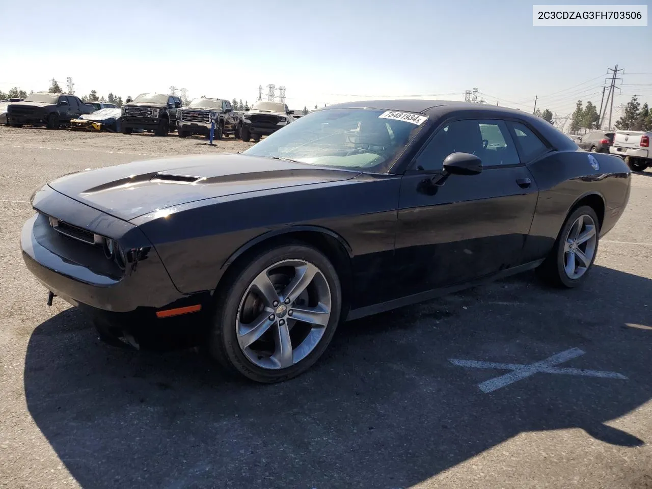 2015 Dodge Challenger Sxt VIN: 2C3CDZAG3FH703506 Lot: 75481934